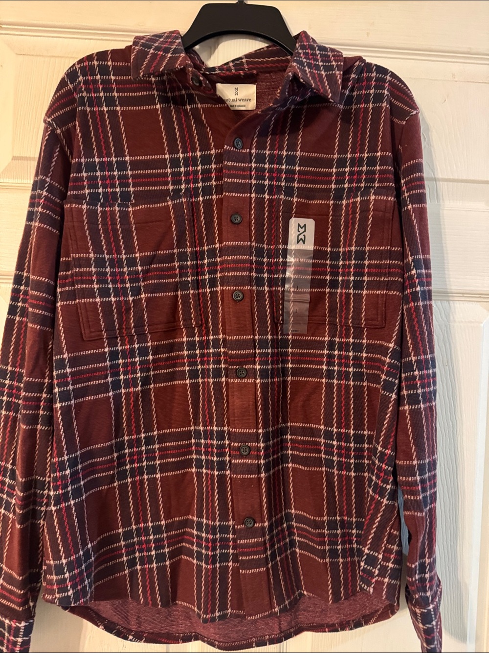 Woolrich Men's Burgundy Plaid Button-Down Shirt